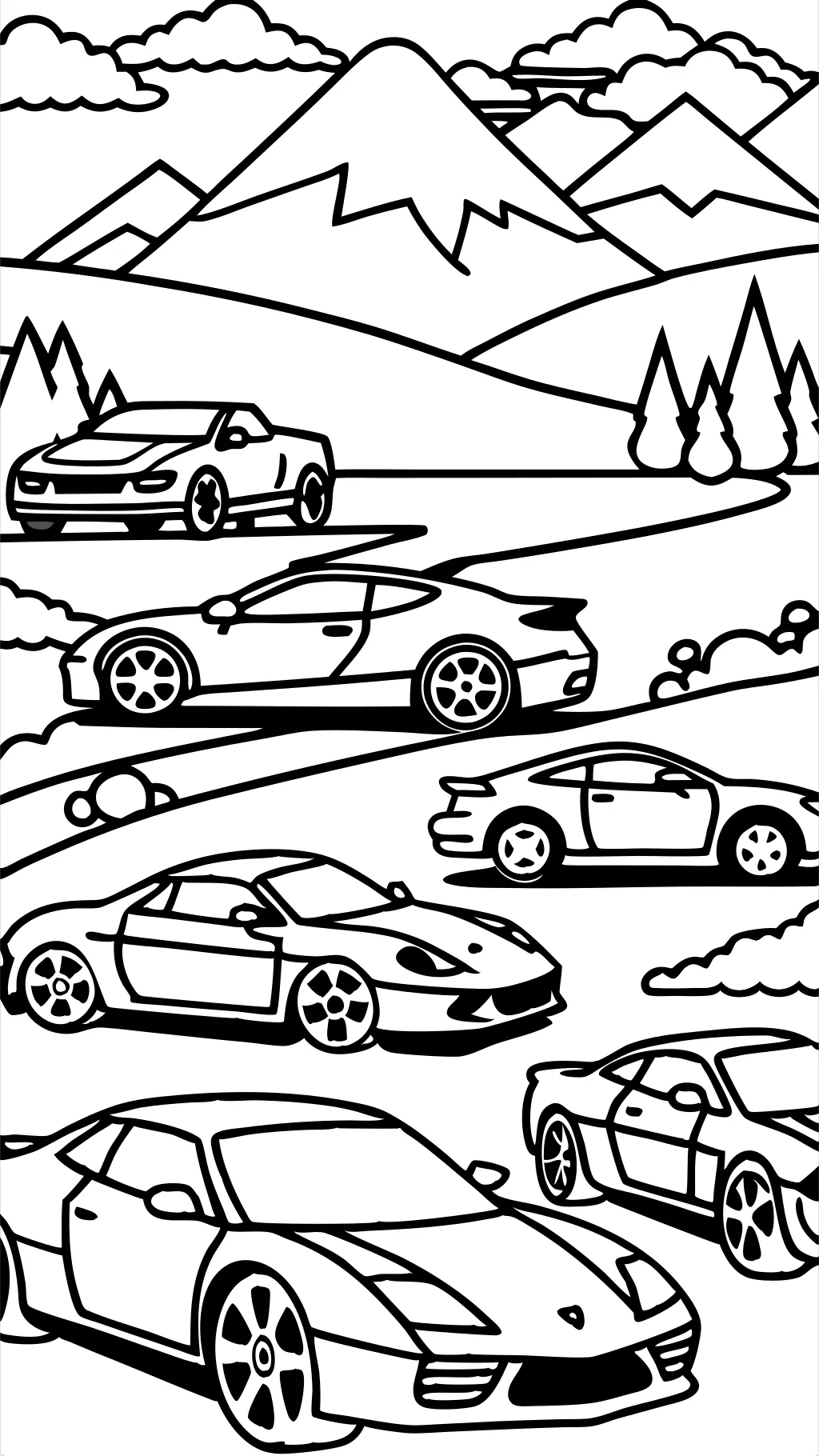 coloriages de voitures de sport